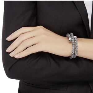 NWB SWAROVSKI Grey Double Crystaldust Bangle Discontinued